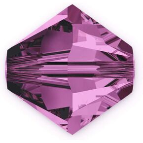 100pcs Authentic Preciosa 4mm (0.16 inch) Small Faceted Bicone Crystal Loose Beads Purple Amethyst Compatible with Swarovski 5301/5328 for DIY Jewelry Making Pre-B411