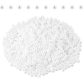 1000 pcs لؤلؤة للحرف ، لؤلؤة مزيفة 4 ملم حبات صغيرة ، ديكور بيض لؤلؤة بيضاء للحرف اليدوية ، DIY ، ملء المزهرية ، حفل زفاف ، حفلة عيد ميلاد ، ديكور المنزل (4 مم)