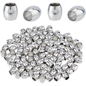 Dicosmetic 100pcs براميل الفاصل حبات الفولاذ المقاوم للصدأ الأوروبية حبات 6 × 6 ملم حبات برميل كبيرة من الخرز فضفاضة سلسة لصناعة المجوهرات ، ثقب: 4 ملم