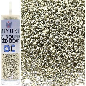 Miyuki Round Rocaille's Seed Beads Size 15/0 8.2g Duracoat Galvanized Silver 15-4201