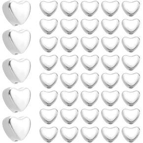 1 صندوق 500pcs حبات القلب المعدنية الفضة الحب مرتفعة حبة سبيكة صغيرة حفرة صغيرة عيد الحب الحب قلوب الفواصل سحر الخرز فضفاضة للأساور المجوهر