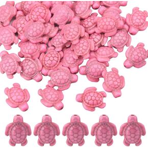 Sunnyclue 1 Box 100pcs Sea Turtle Turtle Beads Pink Triceetic Turquoise Stone Turtles Charm Bead Summer Sean Sean Ocean Ocean Tortoise Beads Beads Louge Sourd