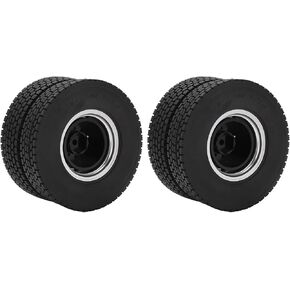 2pcs RC Rear Tires, Remote Control Car Aluminum Alloy Wheel Rims Rubber Tires Set for 1/14 Trailer Truck 7Mm Hex Rc Wheels And Tires