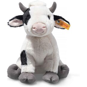 Steiff Cobb Cow Plush Toy ، Plush Farm Animal ، Premium Stuped Animal Cow for Kids (Black & White ، 9 ")