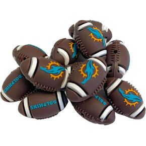 Miami Football Shaped Logo Focal Beads 12 pk 1.16" Silicone for Freshie Hangers Beadable Pens Keychains Charms Sports Ball
