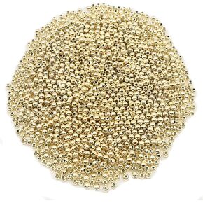 1200 PCS 4MM فاصل زمني مملوءة بسلاسة ، حبات ذهبية صغيرة مثقبة ، حبات مملوءة بسلاسة سلسة مملوءة بالمعادن المستخدمة لإنتاج الحرف DIY من قلادات الأساور والمجوهرات
