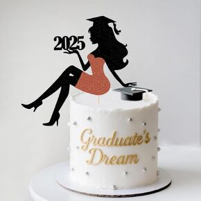 Kaoenla تهانينا 2025 تخرج Girl Cake Topper-Congraats Decor Cake Decor-2025 School/College/Senior Party Party Supplies (2025 pink)