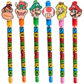 تصاميم مبتكرة Super Mario Gel Als for Kids ، 6 Pack Gel Ambels ، أقلامًا لطيفًا للأولاد - ماريو ، لويجي ، الأميرة الخوخ ، الضفدع ، بوسر ، دونكي كونغ