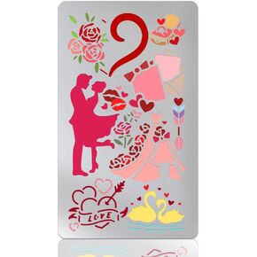 UniCraftale عيد الحب العنصر المعدني stencil Love Heart Flower طباعة الفولاذ المقاوم للصدأ اللوحة المعدنية القابلة لإعادة الاستخدام للاستنسل المجلس لمجلة الإستنسل