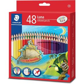 Staedtler Luna 48 Color Pencil Pencil مع Sharpener مجانا القلم الرصاص