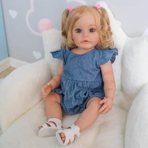 Icradle الحياة الحقيقية Reborn Baby Baby Dolls فتاة 22 بوصة 55 سم كامل الجسم لينة الفينيل واقعية واقعية لدمى حديثي الولادة دمية طفل دمية صغيرة للأعمار 3+