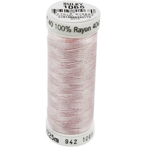 Sulky 942-1068 Rayon Thread for Sewing, 250-Yard, Pink Tint