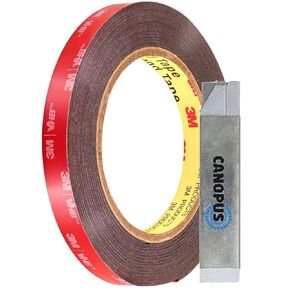 الشريط المزدوج على الوجهين Canopus ، 0.4in × 5yd ، شريط تثبيت مزدوج المقاوم للماء ، شريط الشريط LED ، مثالي للاستخدامات السيارات ، الداخلية والخارجية ، أسود ، مصنوع من 3M VHB