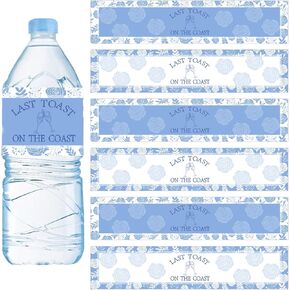 Last Toast on The Coast Water Bottle Labels, 28Pcs Coastal Cowgirl Bachelorette Party Favors Summer Beach Weekend Water Bottle Champagne Liquor Sticker Labels Beach Bach Gift Bag Idea Paty Supplies