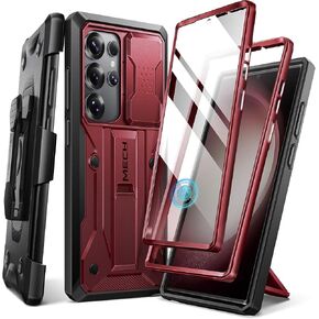 Tongate for Samsung Galaxy S23 Ultra Case, [Bulit-in Slide Camera Cover & Screen Protector] [2 Front Frame] Military Grade Shockproof S23 Ultra Phone Case with Kickstand & Belt-Clip 6.8", Purple