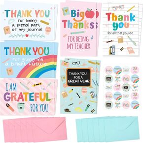 ceiba tree Teacher Appreciation Cards Thank You Cards with Envelopes and Stickers Bulk Assortment for Teacher Appreciation Week Graduation End of the Year Supplies