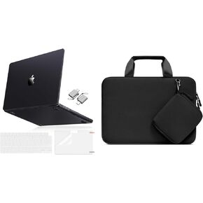 MOSISO Compatible with MacBook Pro 16 inch Case 2025-2021 M4 M3 M2 M1 A3403 A3186 A2991 A2780 A2485, Natural Original Color Hard Case&Keyboard Cover&Screen Film&Type C&Neoprene Computer Bag,Black