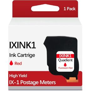 IXINK1 Compatible Quadient Red Ink Cartridge for Use in IX-1 Series Postage Meters Fluorescent Red Postage Meter Ink (1 Pack)