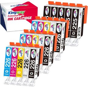 KINGWAY 225 226 Ink Cartridges Compatible Replacement for Canon PGI-225 CLI-226 Ink Cartridges for Canon Printer MG5120 MG6120 MG6220 MG8120 MG8220 MG8120B iP4820 iP4920, 20Pack (with Gray)