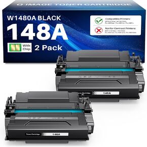 148A W1480A with Chip Compatible Black Toner Cartridge Replacement for HP 148 A 148X W1480 A W1480X High Yield Use with Laserjet Pro 4001n 4001dn 4001dw MFP 4101fdw 4101fdn(2-Pack)