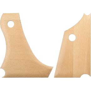 HARFINGTON 2pcs Pottery Ribs Trimming Tools Beech Pottery Profile Bundle Foot Shaper Texture Rib Beech Wood for Carving Ceramics Clay