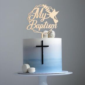 Mi Bautizo Cake Topper Topper Tpism Cake Topper in Wood (Design 001)