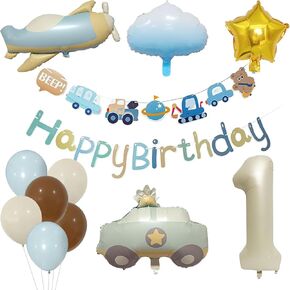 Knana 17pcs عيد ميلاد أول ديكورات Airplane Care Cloud Star Party Decorations for Baby 1st Birthday Party Supplies