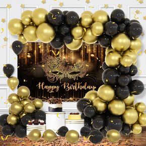 90pcs زخارف حفلة عيد ميلاد الذهب الأبيض الذهب والبالونات البيضاء القوس مجموعة المائدة عيد ميلاد سعيد لافتة الخلفية