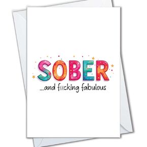 Sobriety Congratulations Card, Sober Encouragement Cards On Getting Clean, One Year Soberversary Addiction Recovery Congrats Gifts, Unicorn Dancing (Dancing Unicorn)