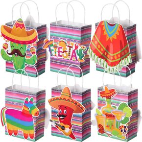 MOTIMIND 24 PCS Mexico Fiesta Party Paper Paper With Willles Cinco de Mayo Candy Treat