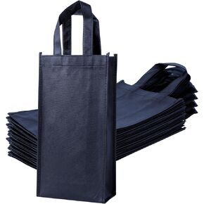 أكياس نبيذ 12pcs لثلاثينات - أكياس هدايا قابلة لإعادة الاستخدام مزدوجة الزجاجة ، 7 "3.9" 14 "نسيج غير منسوج مع مقبض للهالوين ، حفلة ، حفل زفاف