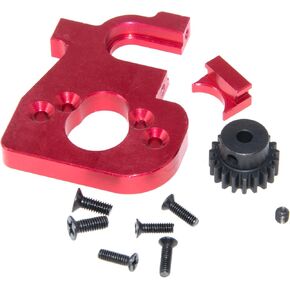 Motor Mount & 19t Pinion Gear متوافق مع Wltoys 144002 144010 124016 124017 RC Car Metal Produsts (Red)