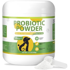 Dog Probiotic Powder Digestive Enzymes 12 OZ Powder Plus Prebiotics Probiotics Enzymes Prevents Upset Stomach Gut Digestive Health Support Immune Probiotics Powder for Diarrhea