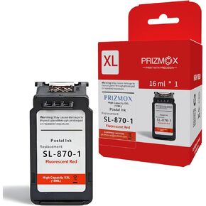 SL-870-1 XXL Fluorescent Red Ink Cartridge Compatible for Pitney Bowes SL870 New SendPro Mailstation Postage Meter CSD1, 1-Pack