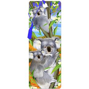 إشارة مرجعية - Koala Cuddle من Deluxebase. علامة كتاب كوالا مع أعمال فنية ثلاثية الأبعاد مرخصة من الفنان الشهير مايكل سيرل