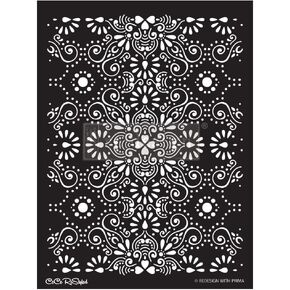 إعادة تصميم مع إعادة تصميم Prima Stencil Cece Eastern Eastern Sheert Size 18 "x25.5" ، حجم التصميم 16.3 "x21.7" 655350654368 Cece stencil