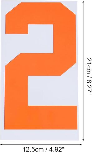 MECCANIXITY 5 Pcs Iron on Numbers, 8 Inch T Shirt Heat Transfer 6 Number Patches Iron on Numbers for Jersey Clothing Team Uniform Sports T Shirt Football Basketball Baseball (Orange) in Saudi Arabia