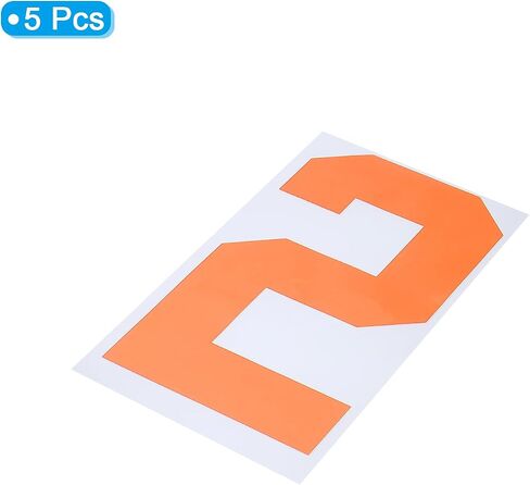 MECCANIXITY 5 Pcs Iron on Numbers, 8 Inch T Shirt Heat Transfer 6 Number Patches Iron on Numbers for Jersey Clothing Team Uniform Sports T Shirt Football Basketball Baseball (Orange) in Saudi Arabia