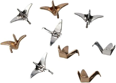 40pcs alloy paper crane spacer حبات ، رافعات ورق اوريغامي ثلاثية الأبعاد الشكل 21 × 16 مم حبات حيوانات معدنية لصنع المجوهرات DIY in Saudi Arabia