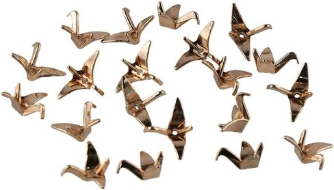 40pcs alloy paper crane spacer حبات ، رافعات ورق اوريغامي ثلاثية الأبعاد الشكل 21 × 16 مم حبات حيوانات معدنية لصنع المجوهرات DIY in Saudi Arabia