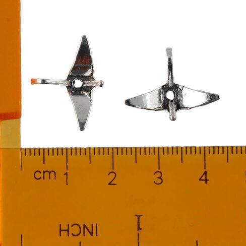 40pcs alloy paper crane spacer حبات ، رافعات ورق اوريغامي ثلاثية الأبعاد الشكل 21 × 16 مم حبات حيوانات معدنية لصنع المجوهرات DIY in Saudi Arabia