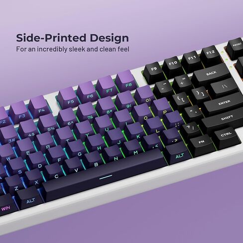 XVX PBT Keycaps - Side Print Keycaps 60 65 75 100 Percent, Double Shot Shine Through Custom Key caps, Black 136 Keys Set, OEM Profile, Minimalist Style Phantom for Cherry Gateron MX Switche Keyboard in Saudi Arabia