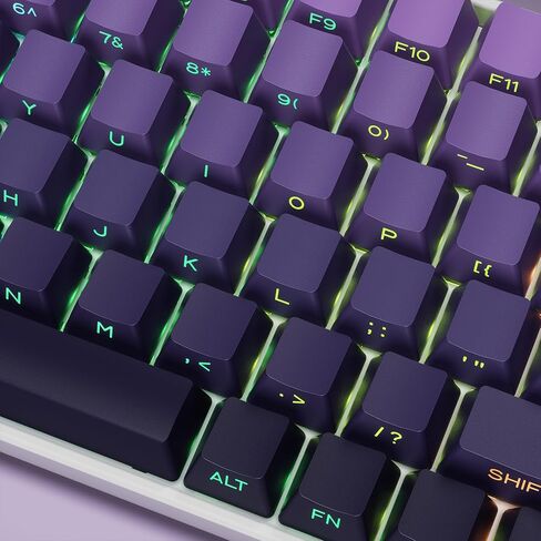 XVX PBT Keycaps - Side Print Keycaps 60 65 75 100 Percent, Double Shot Shine Through Custom Key caps, Black 136 Keys Set, OEM Profile, Minimalist Style Phantom for Cherry Gateron MX Switche Keyboard in Saudi Arabia