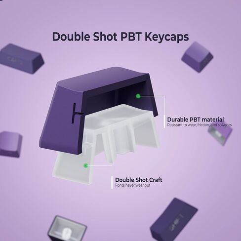 XVX PBT Keycaps - Side Print Keycaps 60 65 75 100 Percent, Double Shot Shine Through Custom Key caps, Black 136 Keys Set, OEM Profile, Minimalist Style Phantom for Cherry Gateron MX Switche Keyboard in Saudi Arabia