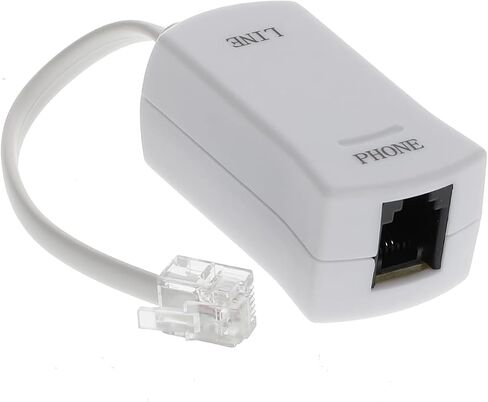 InstallerParts DSL Modem Phone Filter - for Interference Elimination and Static Noise Blocker | for Answering Machine, Fax Machine, Telephones Landline Cordless | Single Pack, White in Kuwait