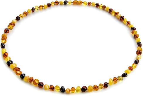 Baltic Amber Necklace for Women and Men (Authentic, Certified) - 21.7 inches, Black (Raw/Unpolished) - Unisex Amber Jewelry for Adults - Amber Bead Necklace by Amber Guru in Saudi Arabia