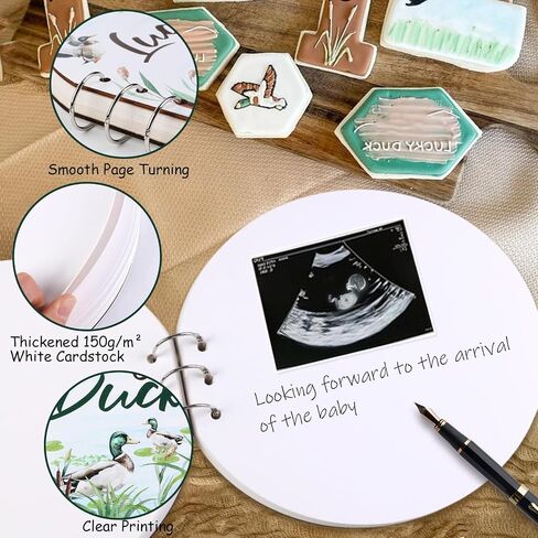 Floral Wooden Baby Shower Guest Book Alternatives 30 Pages, Baby in Bloom Flower Baby Shower Sign in Guestbook, Rustic Wood Butterflies Memory Book New Parents Keepsakes in Saudi Arabia
