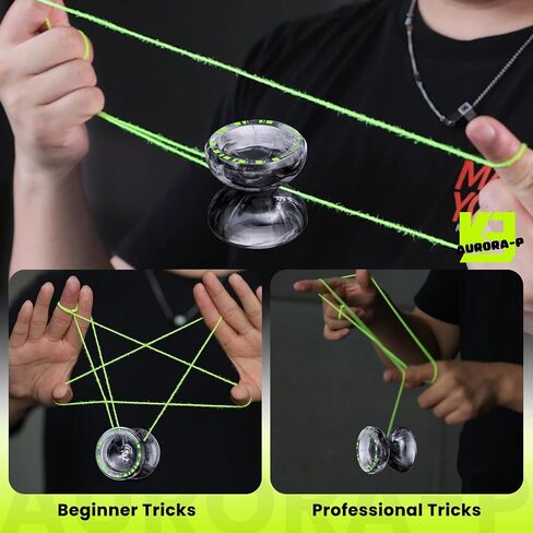 Magicyoyo K3 Aurora-P Kids Pro Yoyo‌-Yoyo استجابة للأطفال 8-12 | لا يستجيب Yo-Yo Bearing و Crystal Plastic Design مع 12 سلاسل + كيس | تعلم الحيل (الأزرق/الأبيض) in Kuwait