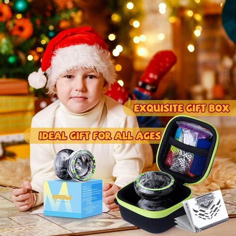 Magicyoyo K3 Aurora-P Kids Pro Yoyo‌-Yoyo استجابة للأطفال 8-12 | لا يستجيب Yo-Yo Bearing و Crystal Plastic Design مع 12 سلاسل + كيس | تعلم الحيل (الأزرق/الأبيض) in Kuwait