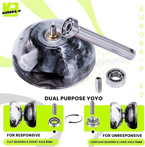 Magicyoyo K3 Aurora-P Kids Pro Yoyo‌-Yoyo استجابة للأطفال 8-12 | لا يستجيب Yo-Yo Bearing و Crystal Plastic Design مع 12 سلاسل + كيس | تعلم الحيل (الأزرق/الأبيض) in Kuwait